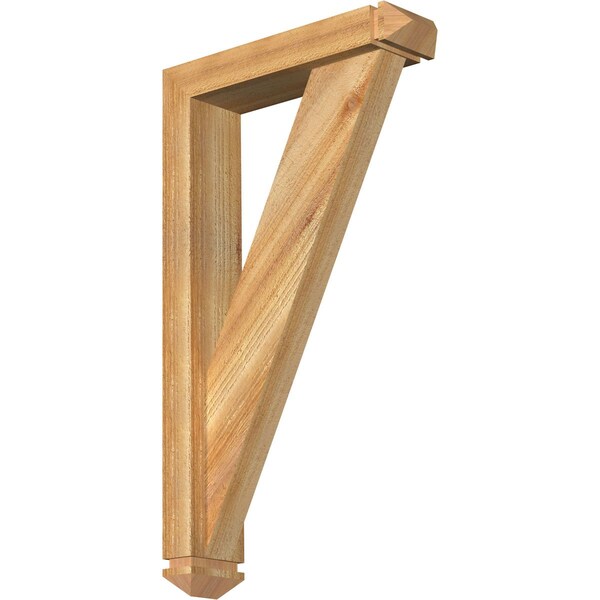Ekena Millwork Traditional Arts and Crafts Rough Sawn Bracket w/ Offset Brace, Western Red Cedar, 4"W x 16"D x 28"H BKT0402X16X28TRA03RWR - main
